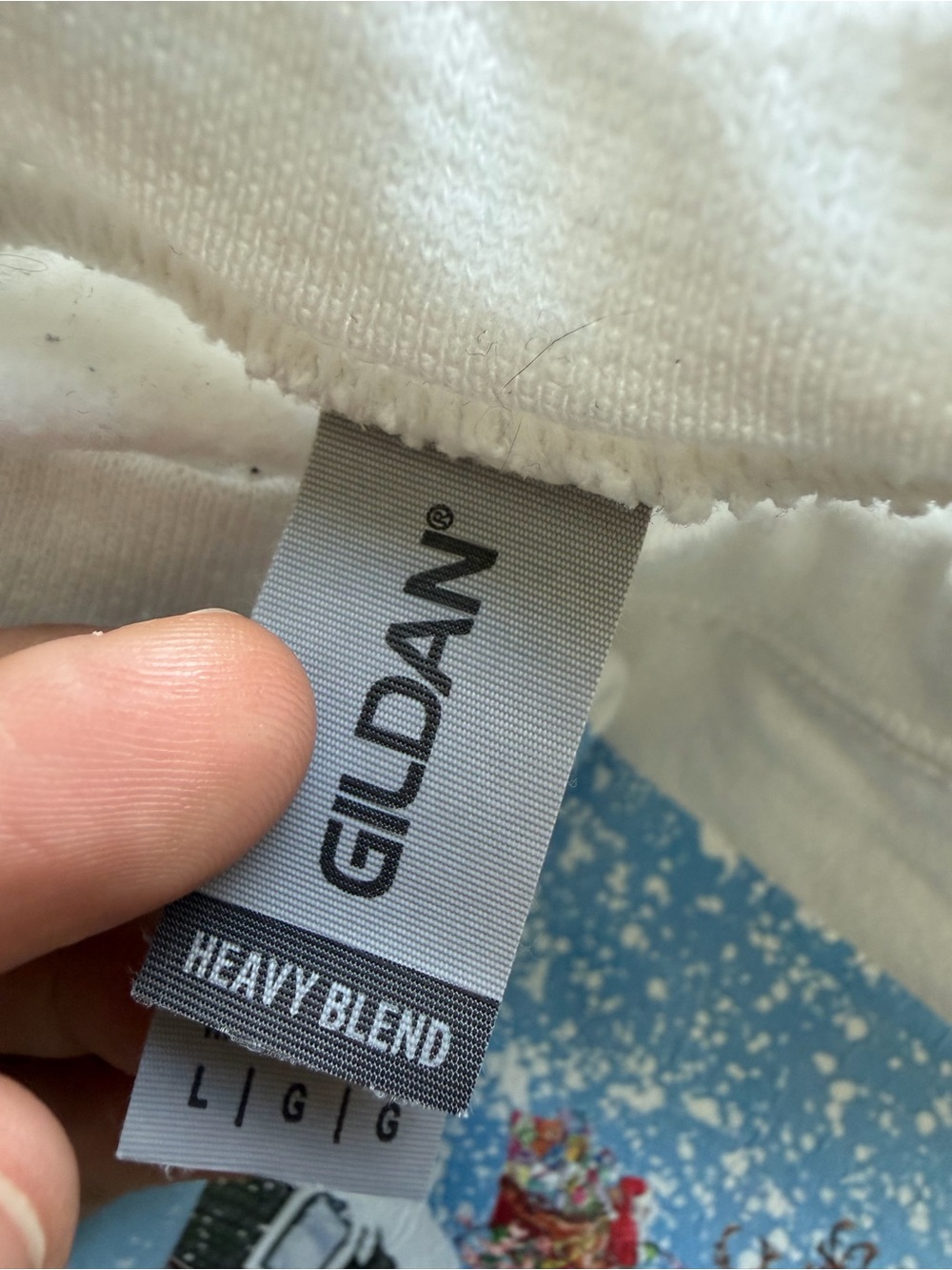 🥭2 for $9 Gildan White Crewneck Sweatshirt with Colorful Holiday Street Graphic - Picture 5 of 6